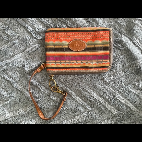 Fossil clutch multicolored wallet/purse